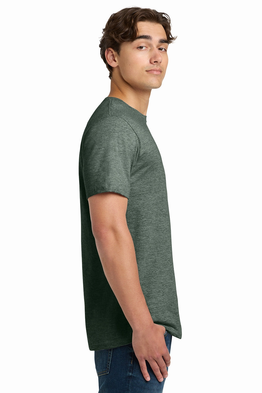 Gildan Mens Softstyle Short Sleeve Crewneck T-Shirt - Heather Military Green