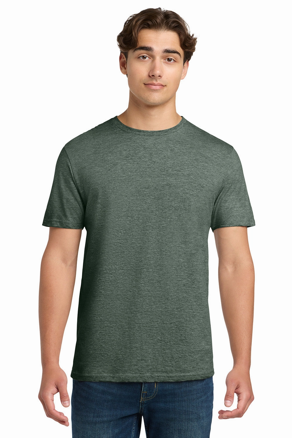 Gildan Mens Softstyle Short Sleeve Crewneck T-Shirt - Heather Military Green