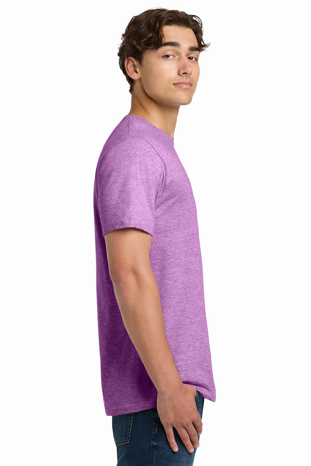 Gildan Mens Softstyle Short Sleeve Crewneck T-Shirt - Heather Radiant Orchid Purple