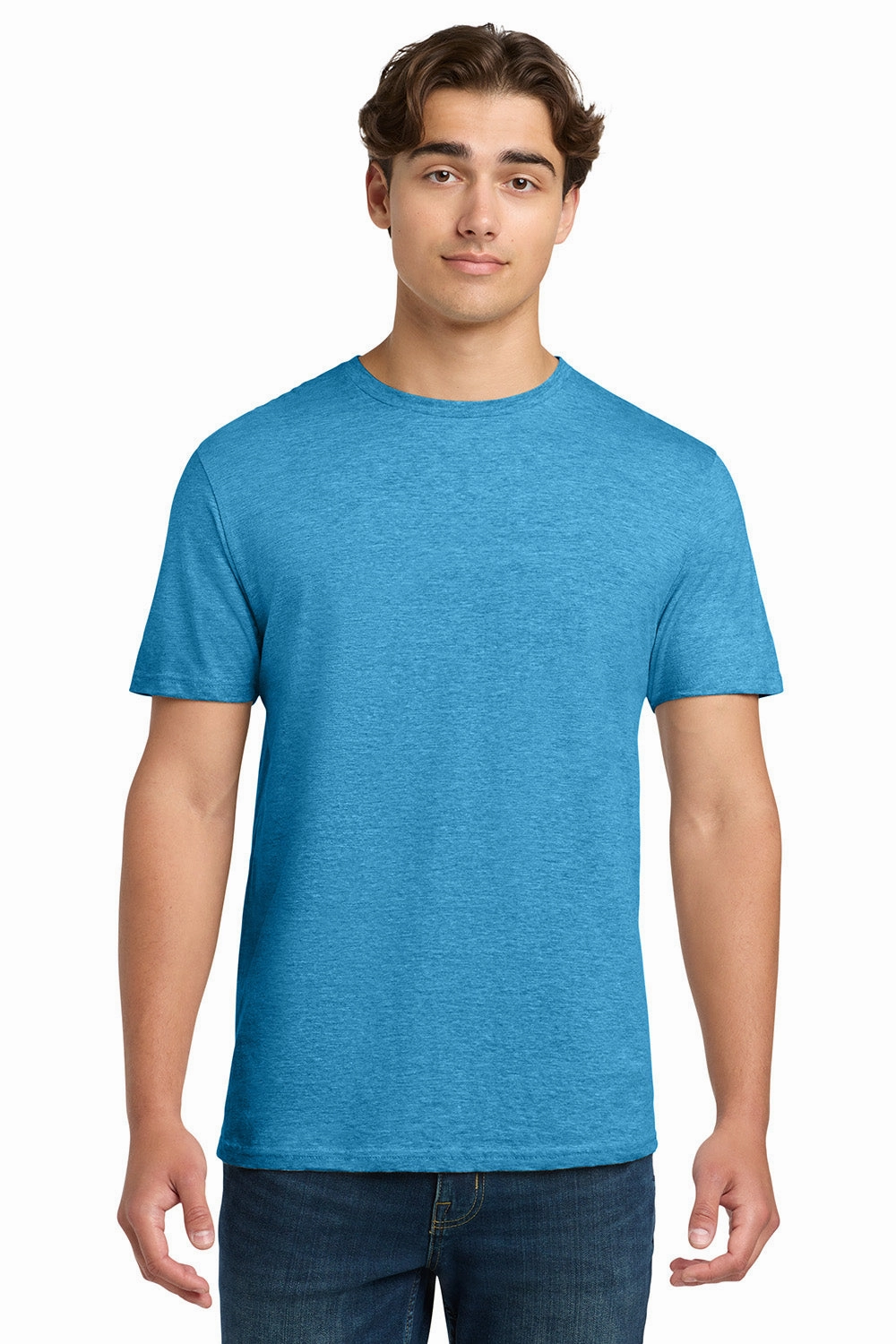 Gildan Mens Softstyle Short Sleeve Crewneck T-Shirt - Heather Sapphire Blue