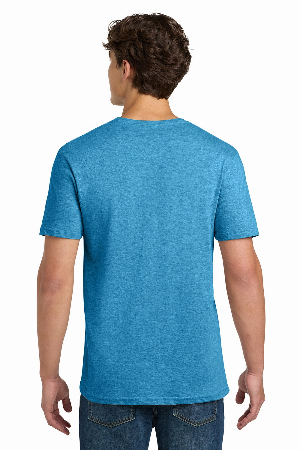 Gildan Mens Softstyle Short Sleeve Crewneck T-Shirt - Heather Sapphire Blue