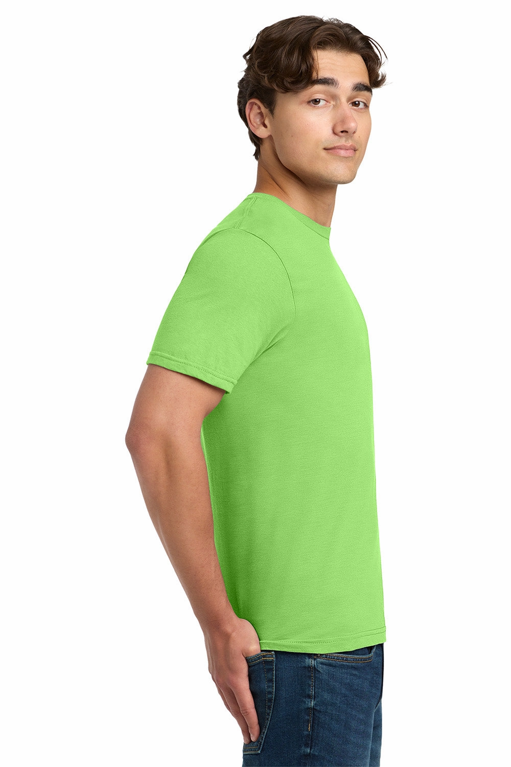 Gildan Mens Softstyle Short Sleeve Crewneck T-Shirt - Lime Green