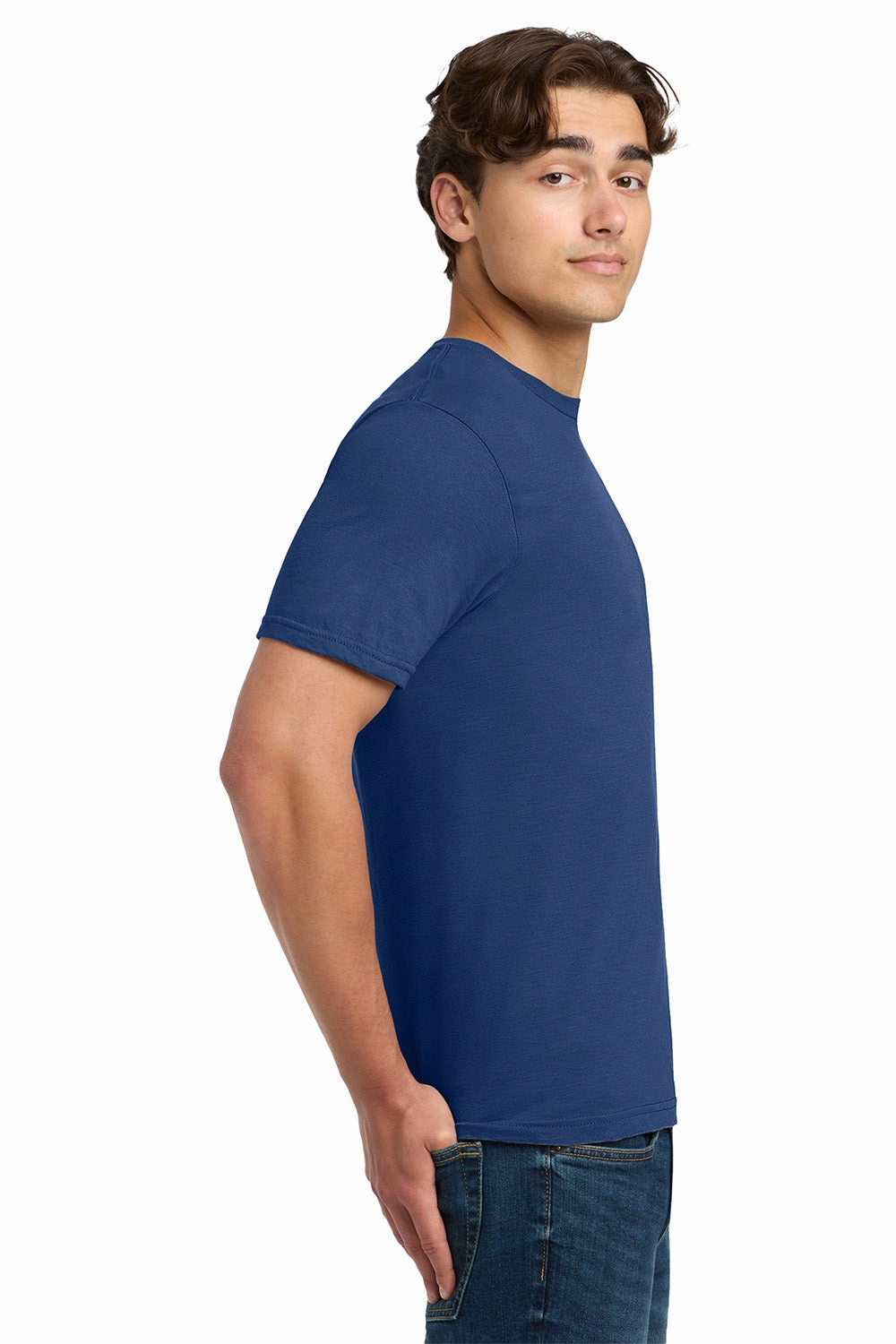 Gildan Mens Softstyle Short Sleeve Crewneck T-Shirt - Metro Blue