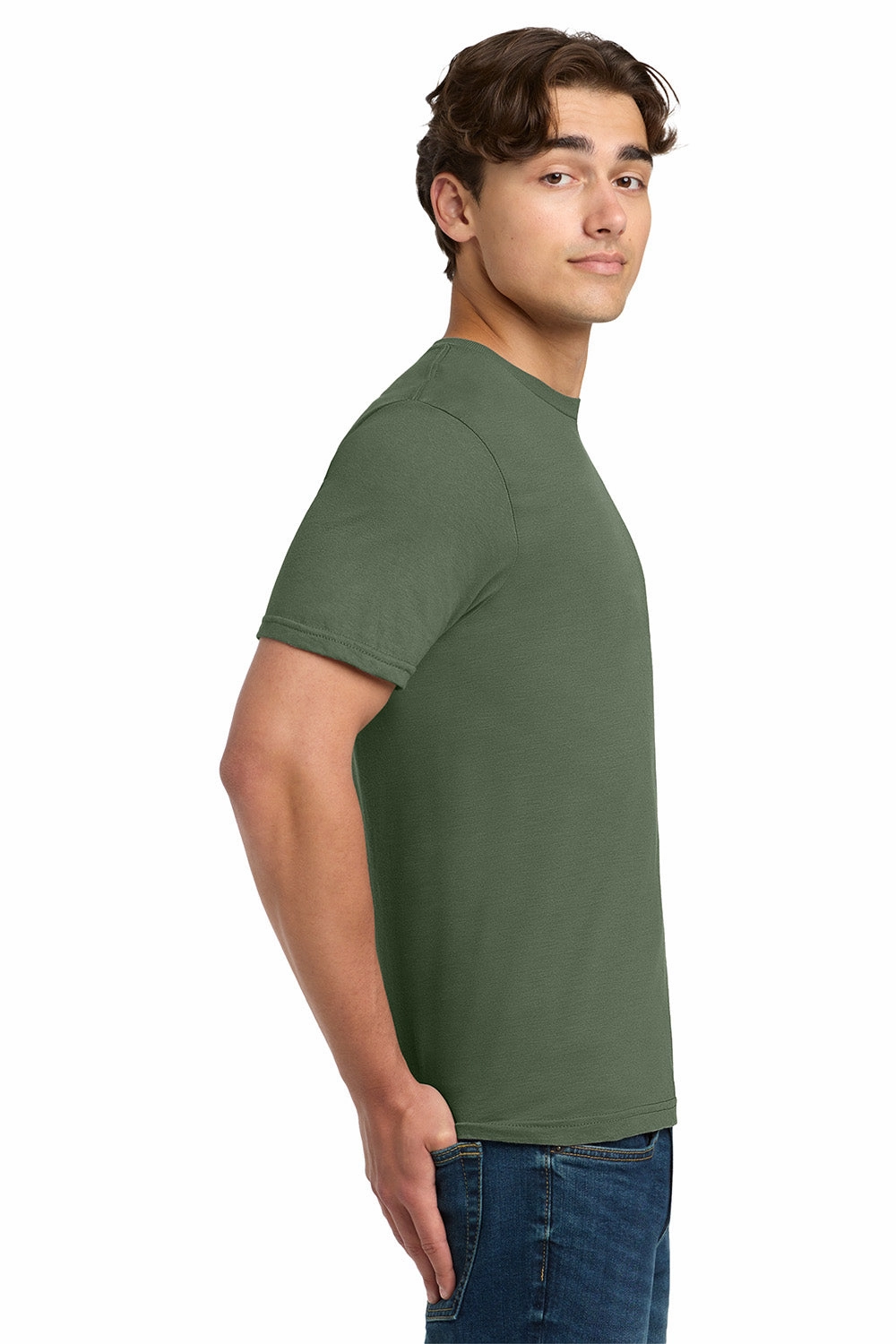 Gildan Mens Softstyle Short Sleeve Crewneck T-Shirt - Military Green