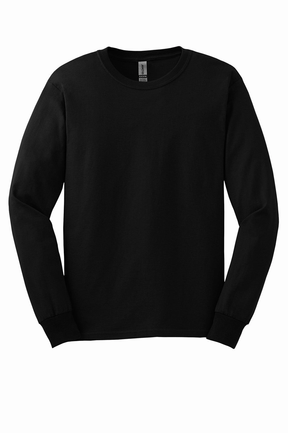 Gildan Mens Ultra Long Sleeve Crewneck T-Shirt - Black