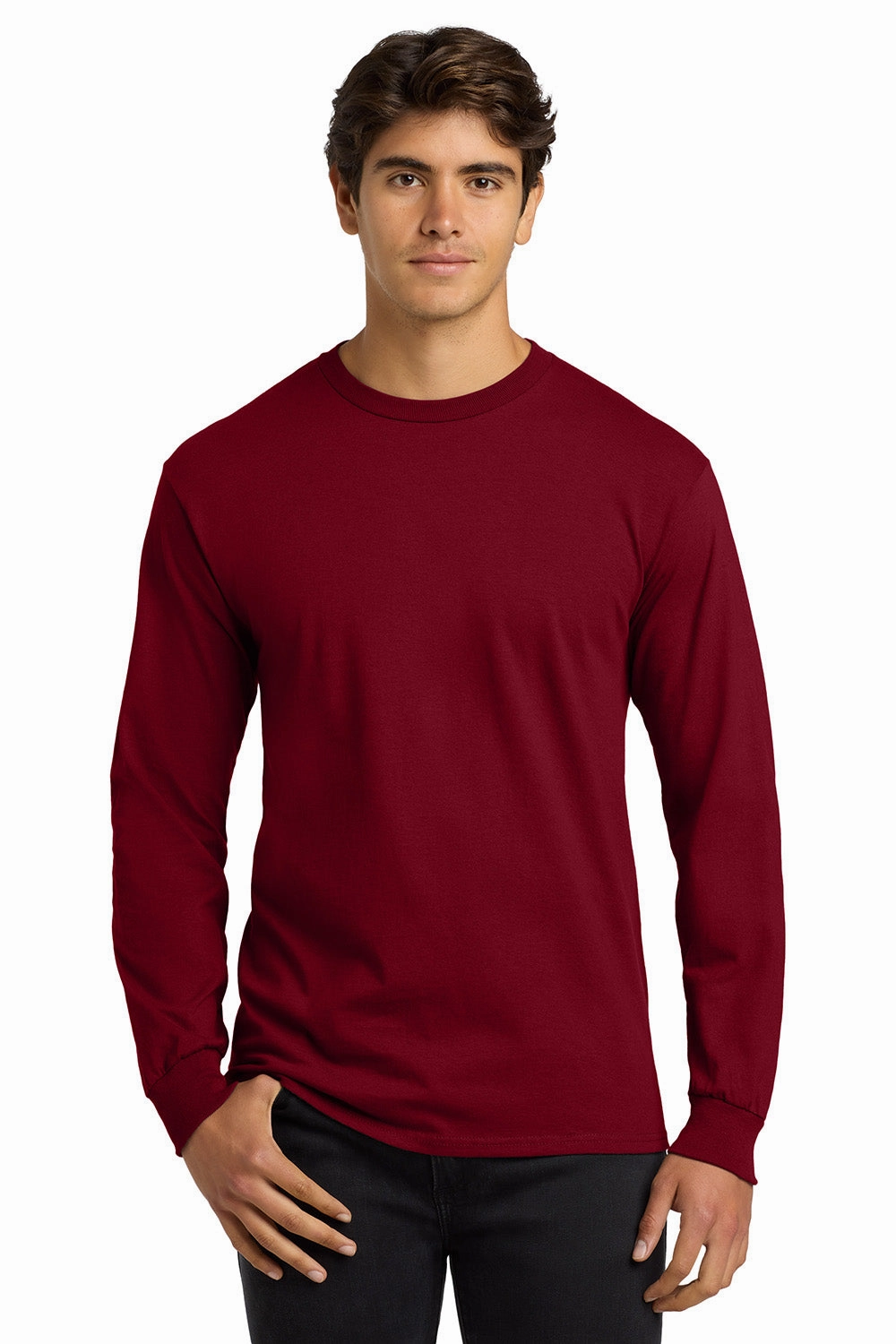 Gildan Mens Ultra Long Sleeve Crewneck T-Shirt - Cardinal Red