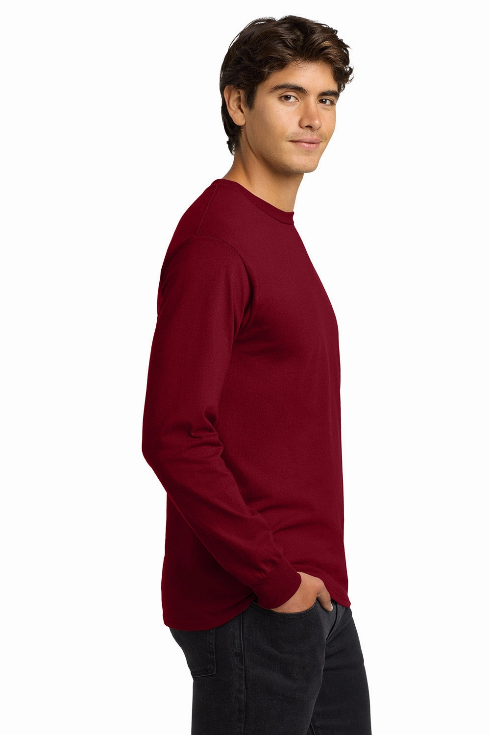 Gildan Mens Ultra Long Sleeve Crewneck T-Shirt - Cardinal Red