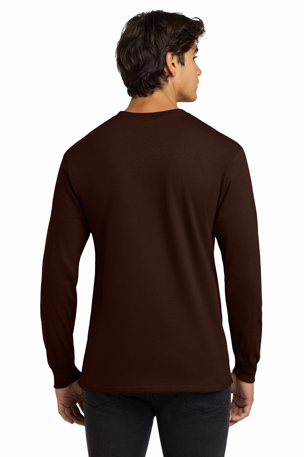 Gildan Mens Ultra Long Sleeve Crewneck T-Shirt - Dark Chocolate Brown