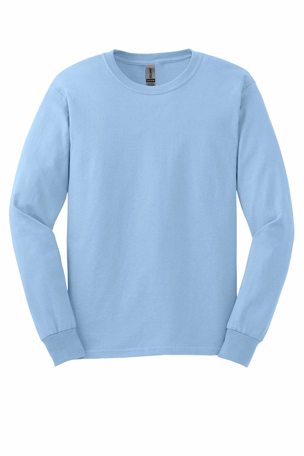 Gildan Mens Ultra Long Sleeve Crewneck T-Shirt - Light Blue