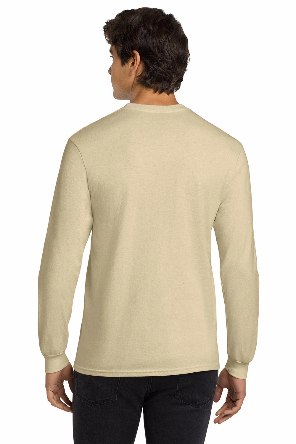 Gildan Mens Ultra Long Sleeve Crewneck T-Shirt - Sand