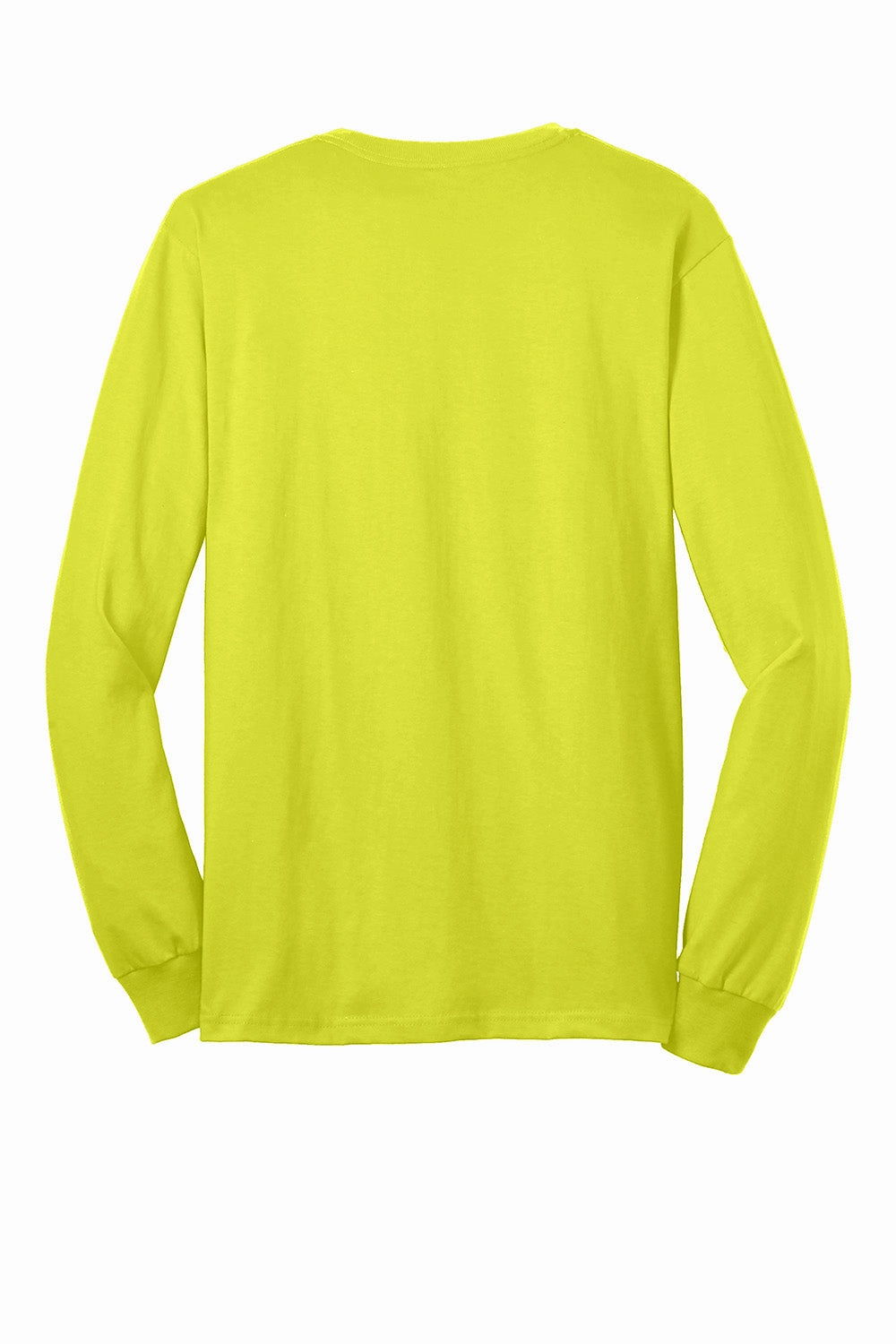 Gildan Mens Ultra Long Sleeve Crewneck T-Shirt w/ Pocket - Safety Green