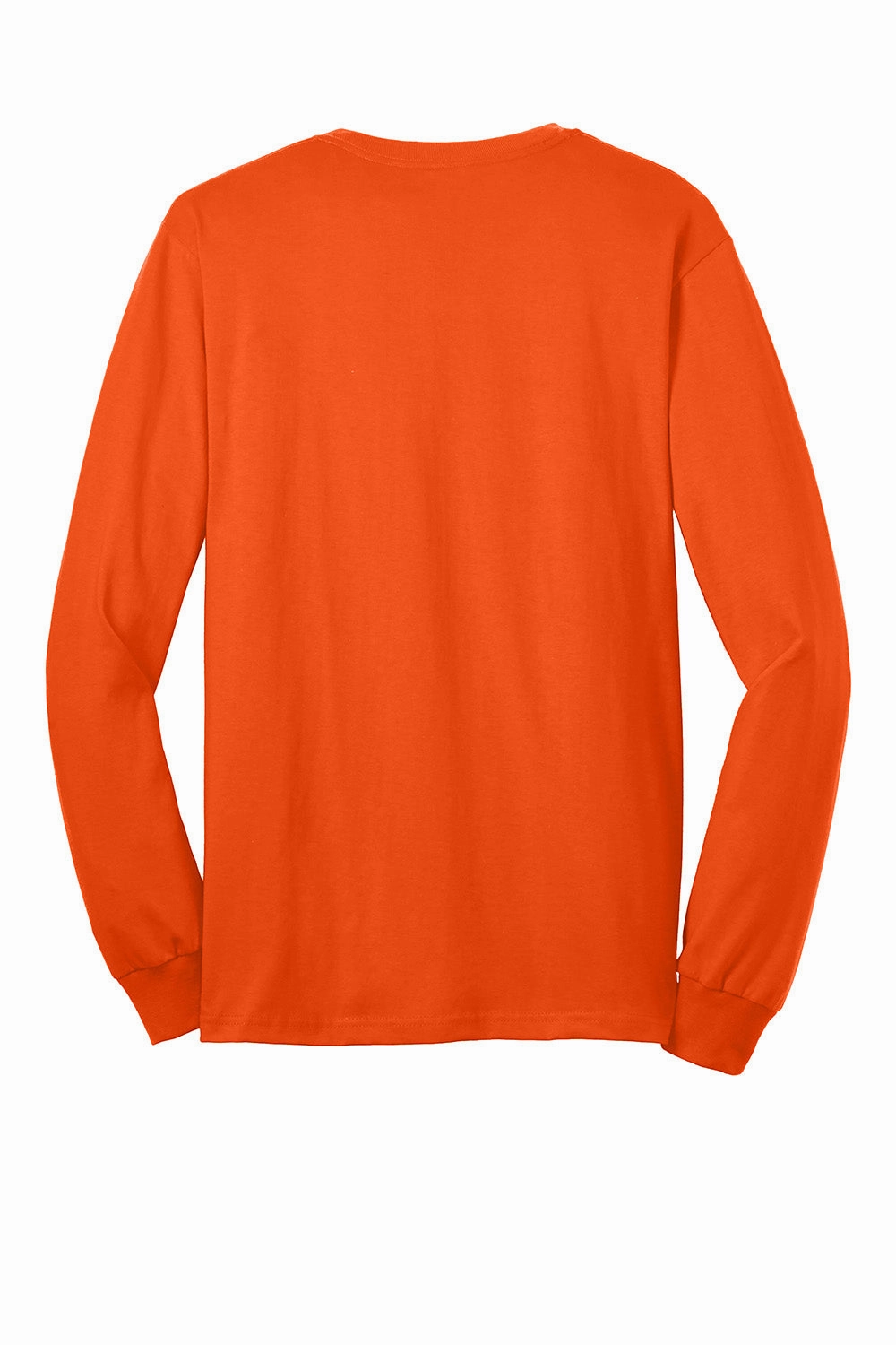 Gildan Mens Ultra Long Sleeve Crewneck T-Shirt w/ Pocket - Safety Orange