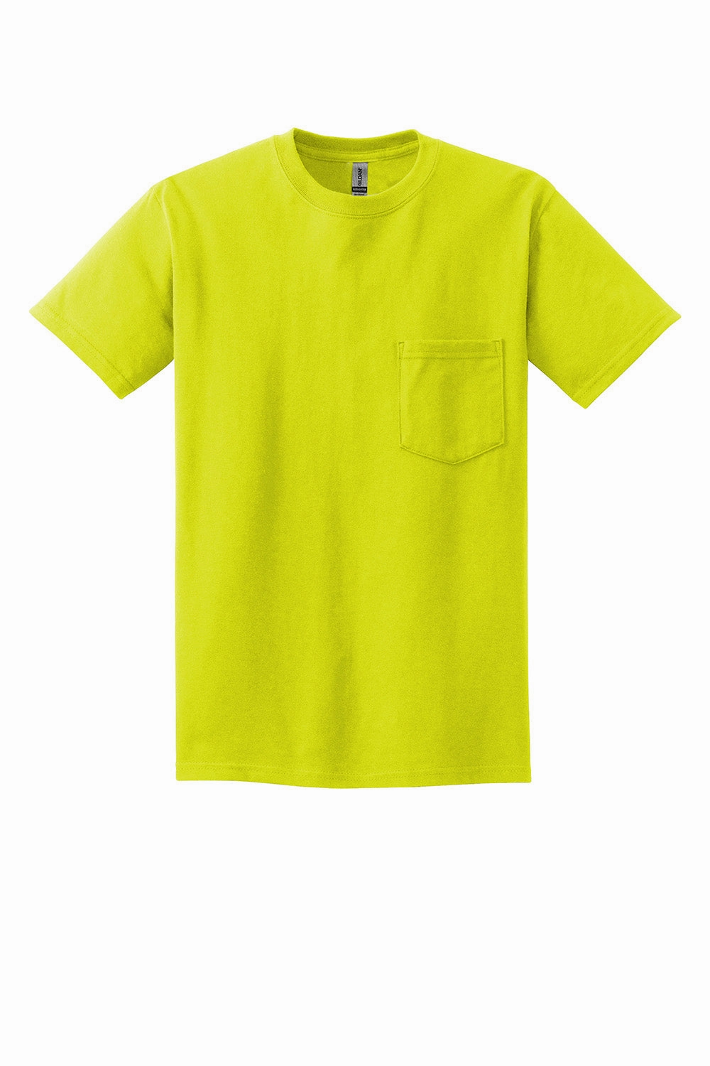 Gildan Mens Ultra Short Sleeve Crewneck T-Shirt w/ Pocket - Safety Green