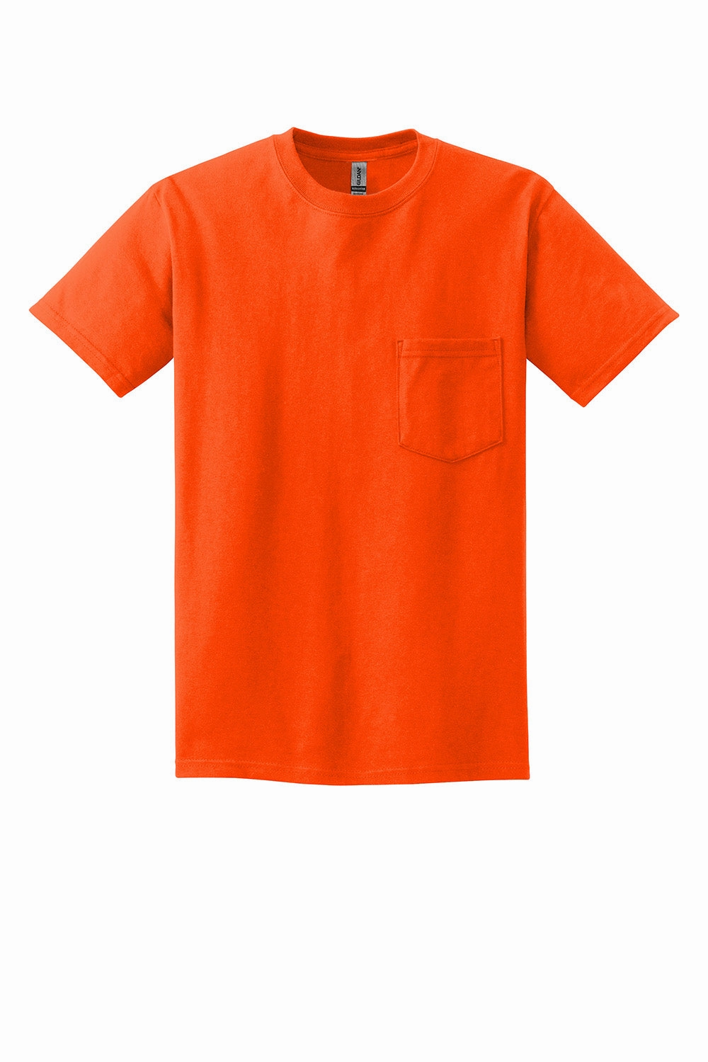 Gildan Mens Ultra Short Sleeve Crewneck T-Shirt w/ Pocket - Safety Orange