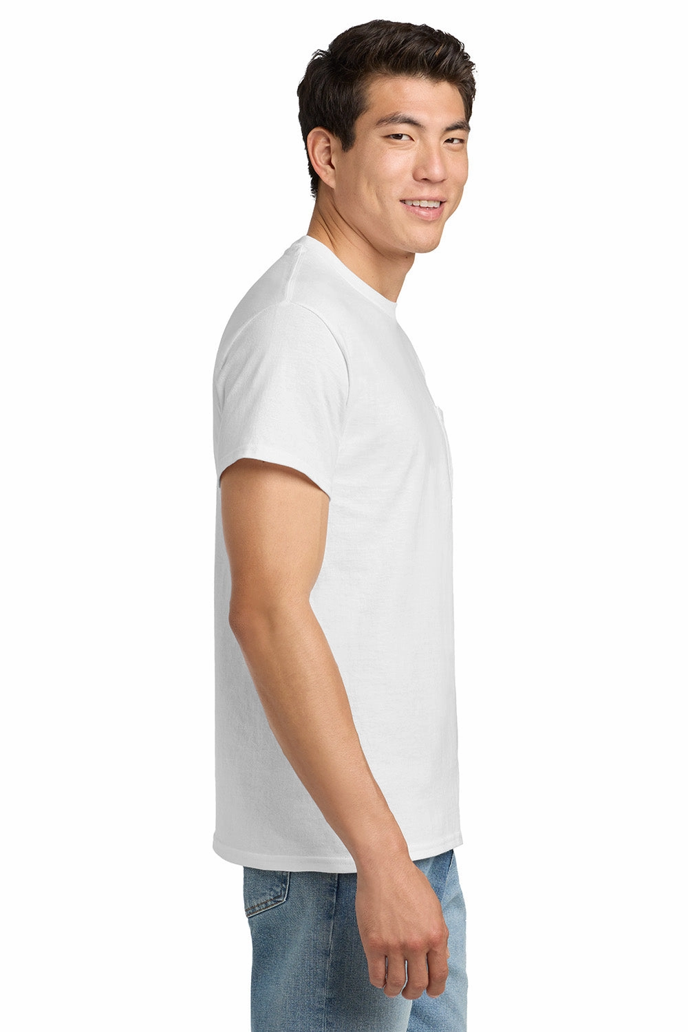 Gildan Mens Ultra Short Sleeve Crewneck T-Shirt w/ Pocket - White