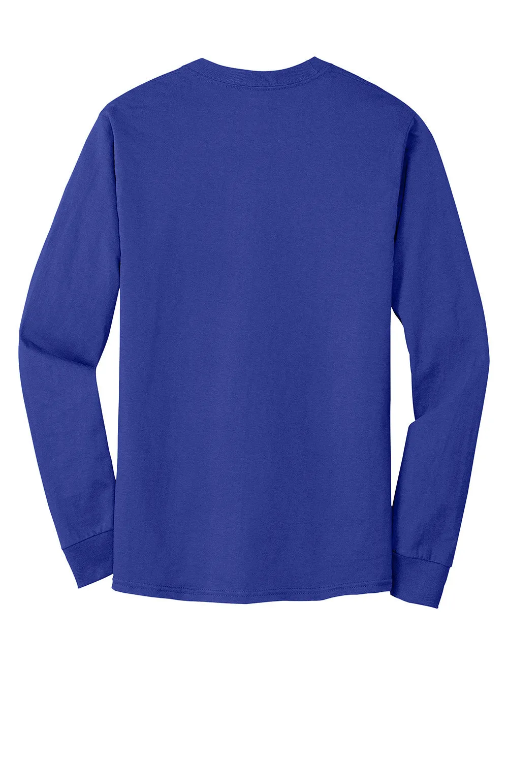 Hanes Mens Beefy-T Long Sleeve Crewneck T-Shirt - Deep Royal Blue
