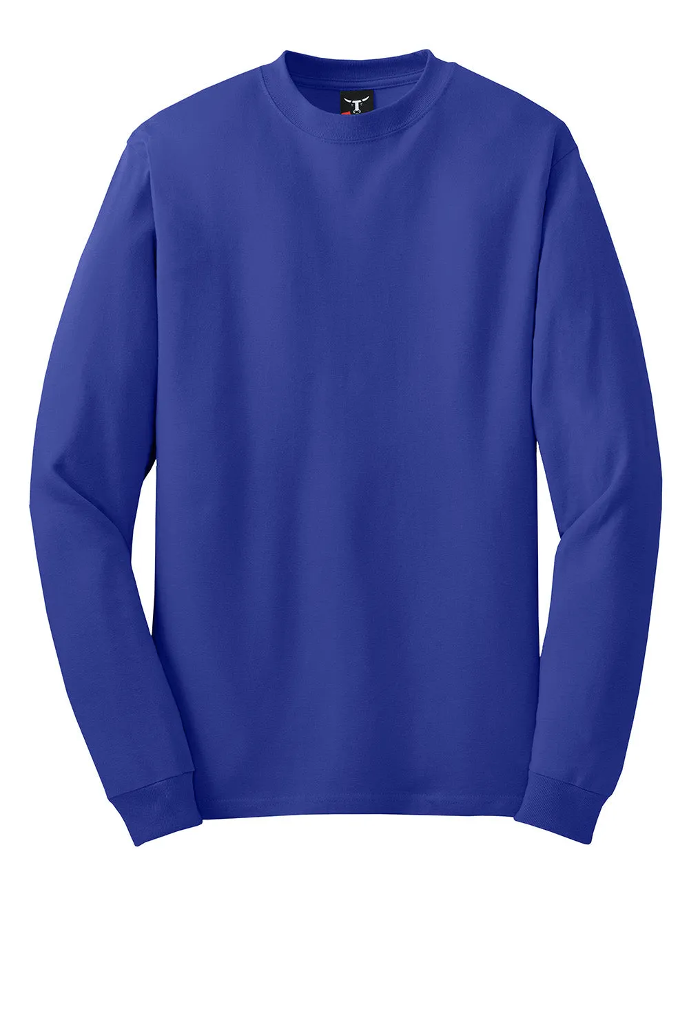 Hanes Mens Beefy-T Long Sleeve Crewneck T-Shirt - Deep Royal Blue