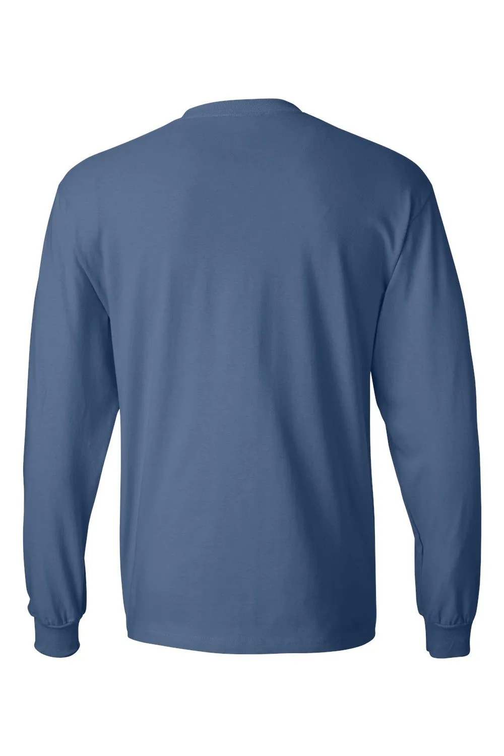 Hanes Mens Beefy-T Long Sleeve Crewneck T-Shirt - Denim Blue
