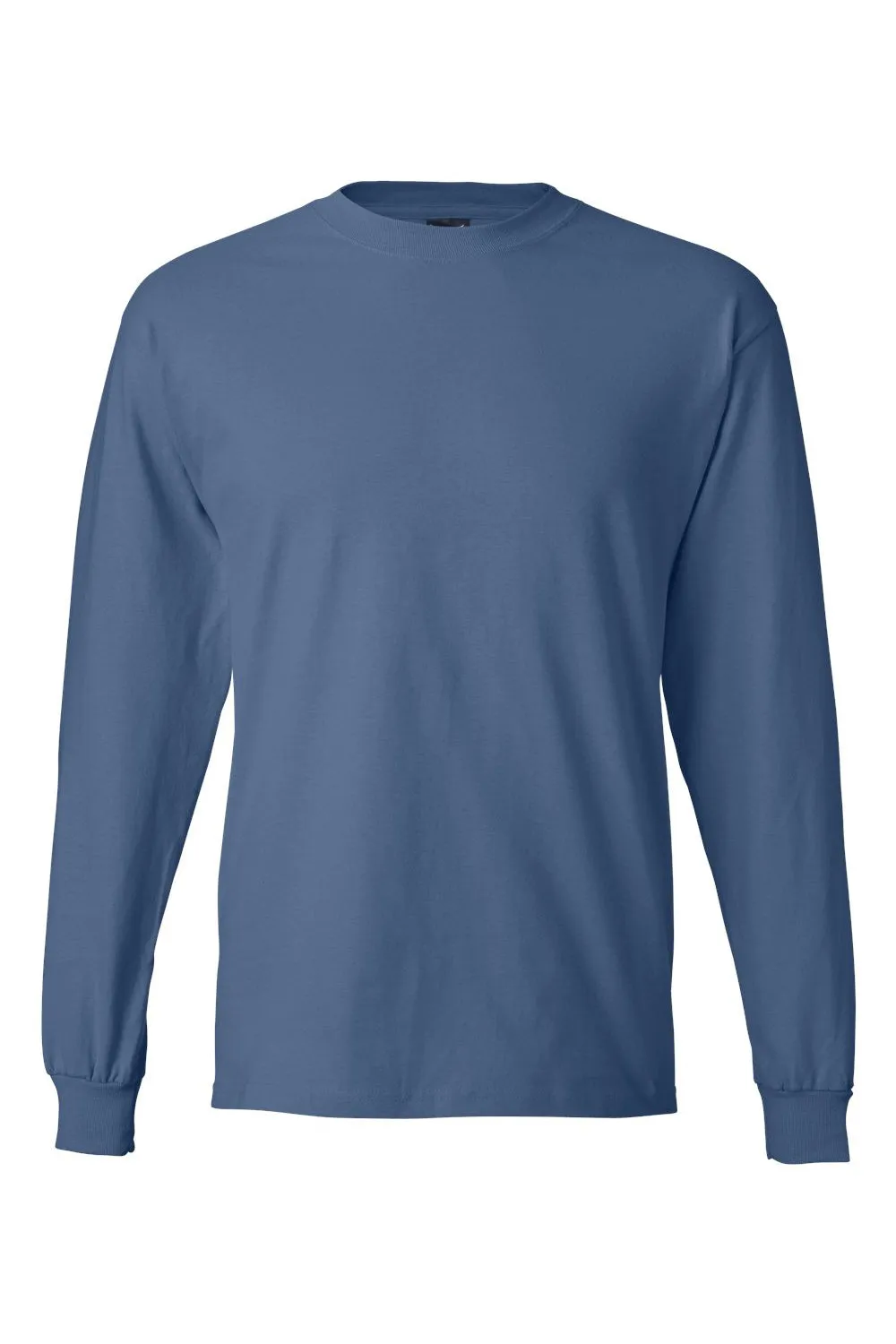 Hanes Mens Beefy-T Long Sleeve Crewneck T-Shirt - Denim Blue