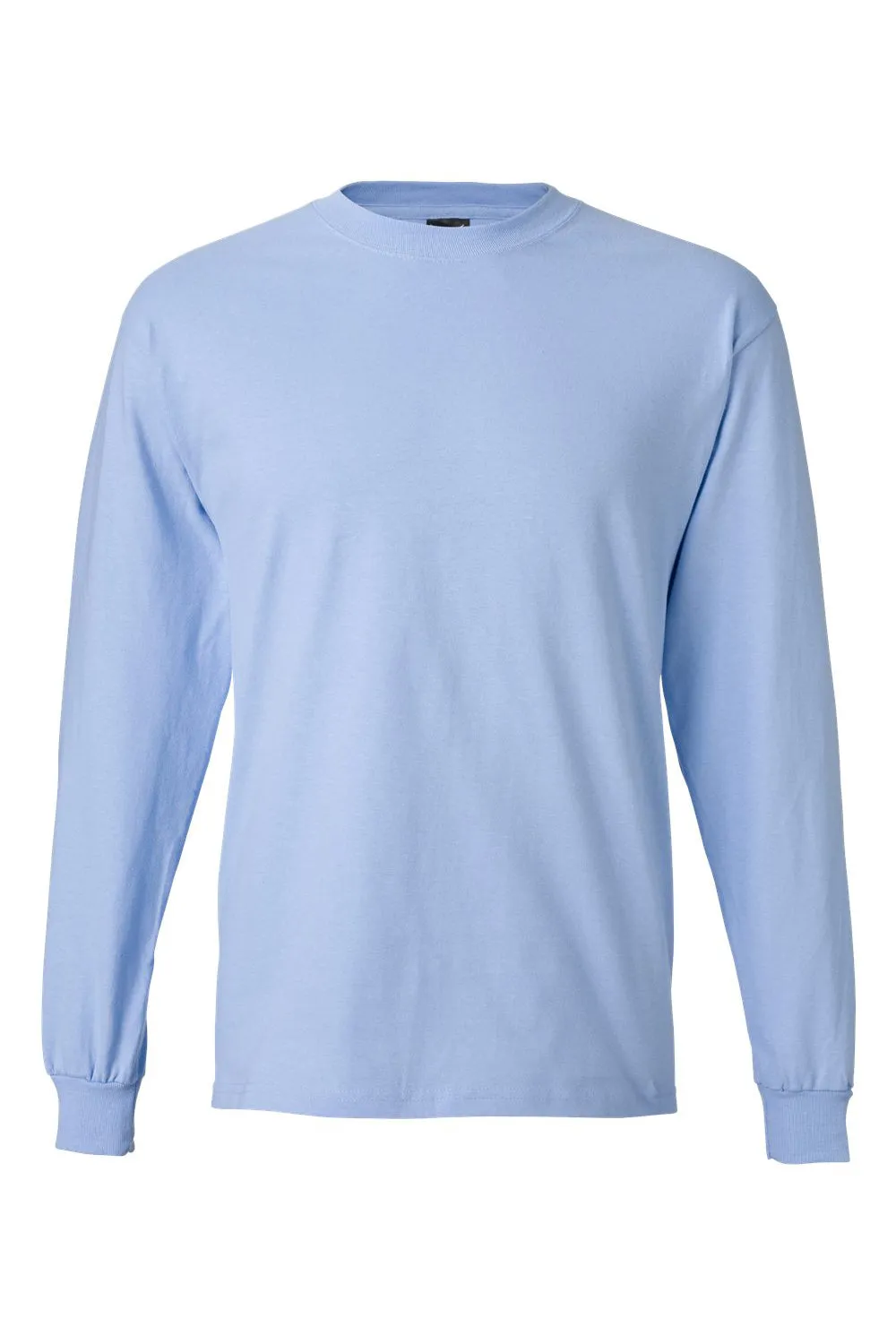 Hanes Mens Beefy-T Long Sleeve Crewneck T-Shirt - Light Blue