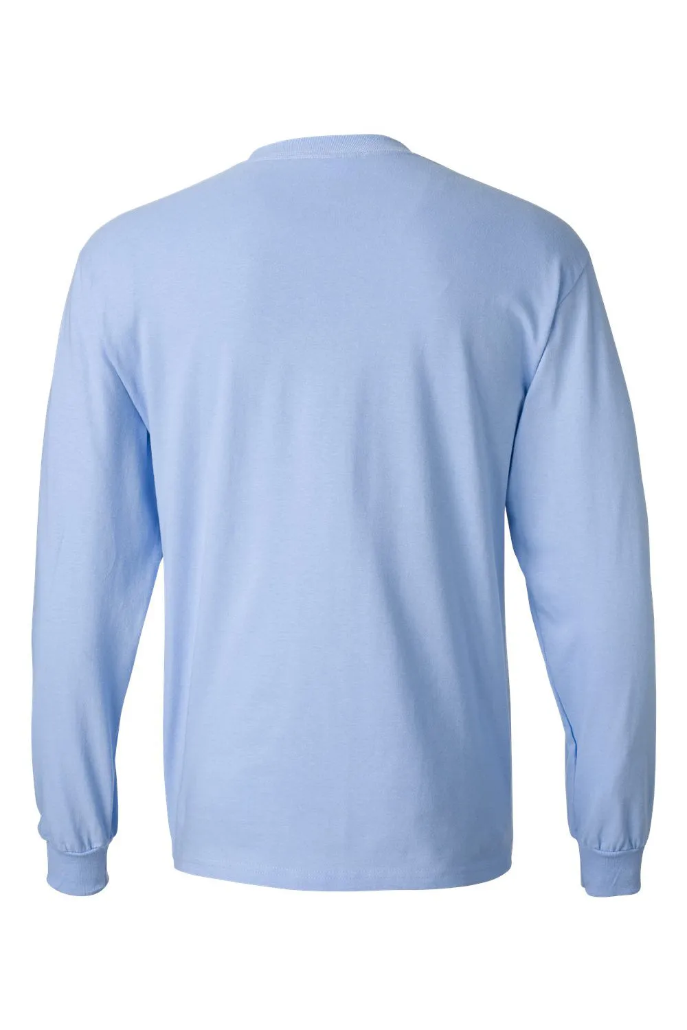 Hanes Mens Beefy-T Long Sleeve Crewneck T-Shirt - Light Blue