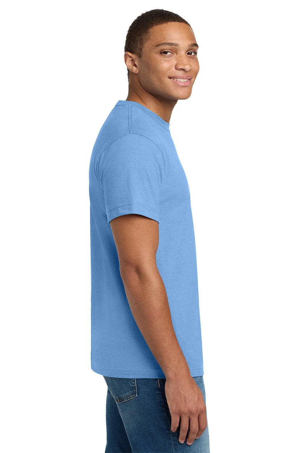 Hanes Mens Beefy-T Short Sleeve Crewneck T-Shirt - Carolina Blue