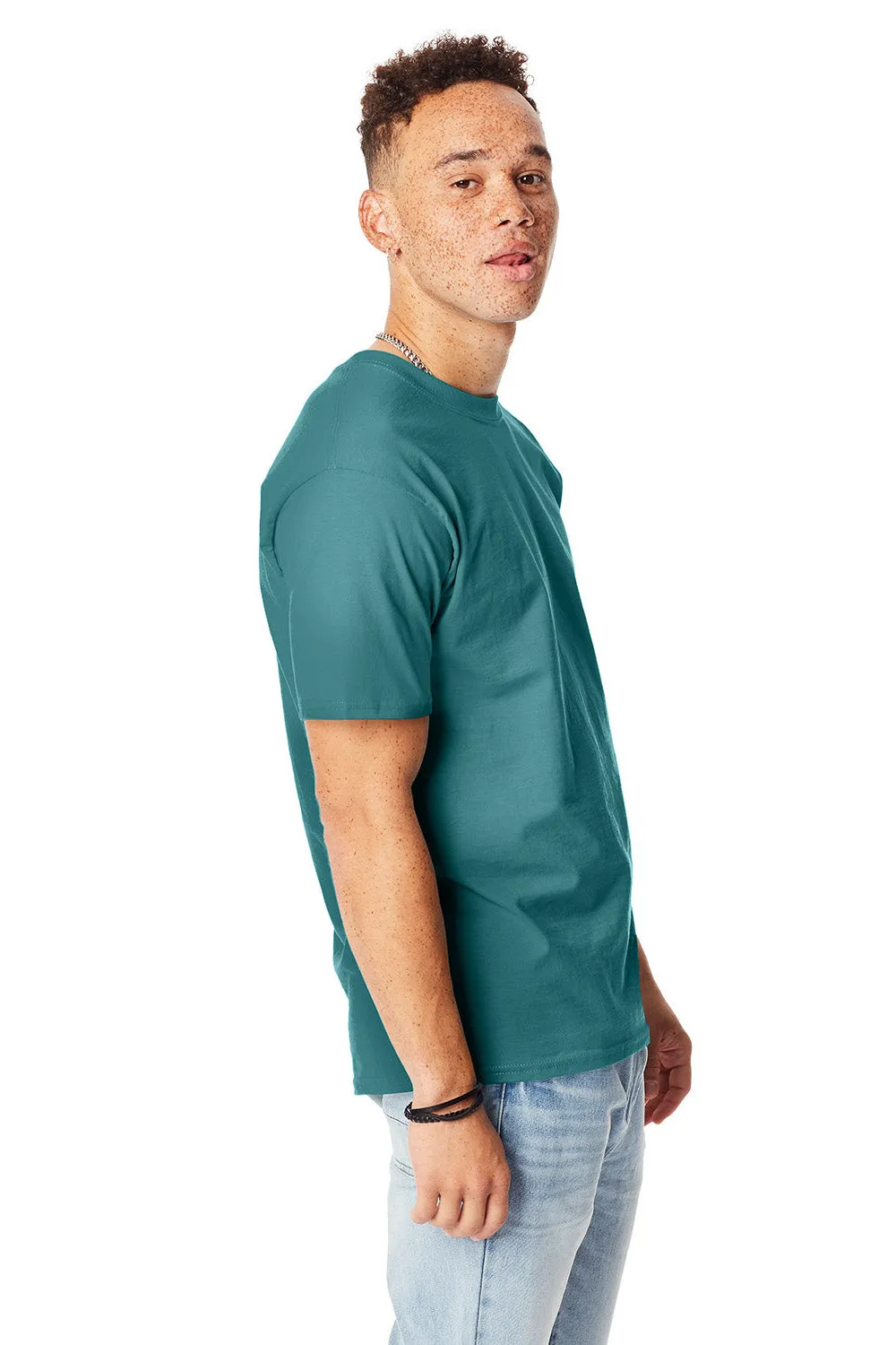 Hanes Mens Beefy-T Short Sleeve Crewneck T-Shirt - Clay Green