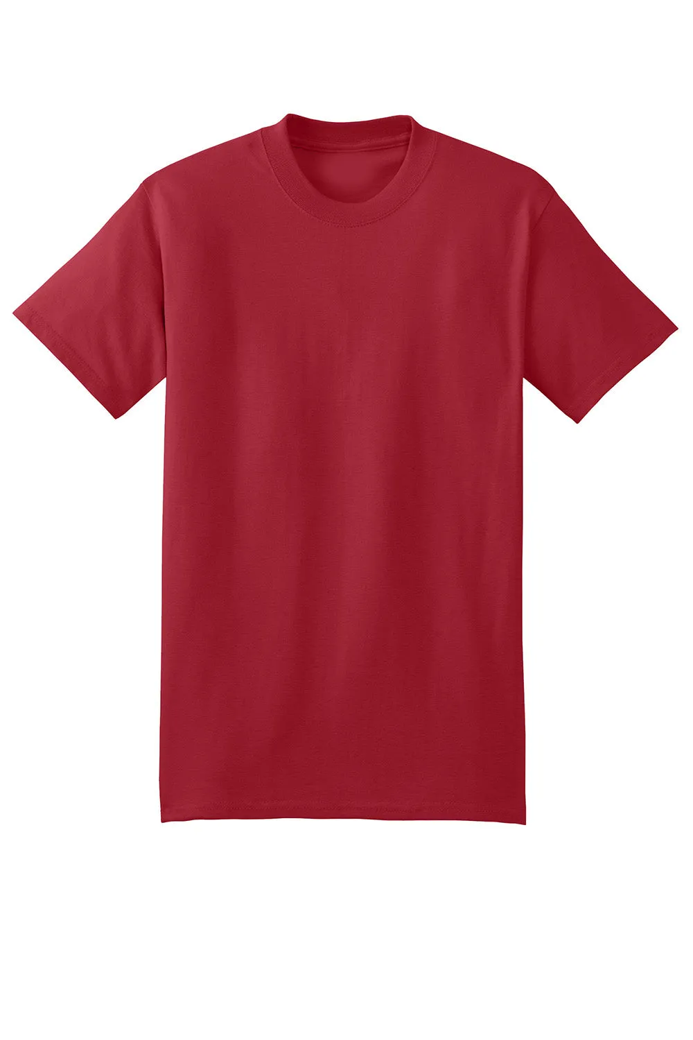 Hanes Mens Beefy-T Short Sleeve Crewneck T-Shirt - Deep Red