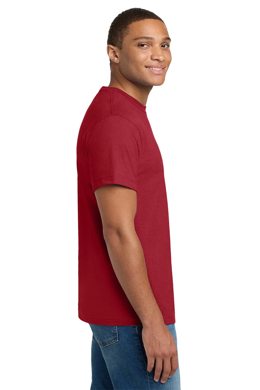 Hanes Mens Beefy-T Short Sleeve Crewneck T-Shirt - Deep Red