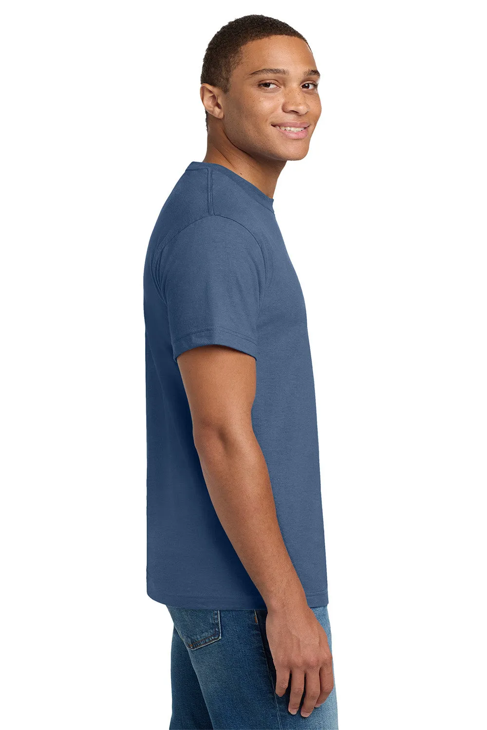 Hanes Mens Beefy-T Short Sleeve Crewneck T-Shirt - Denim Blue
