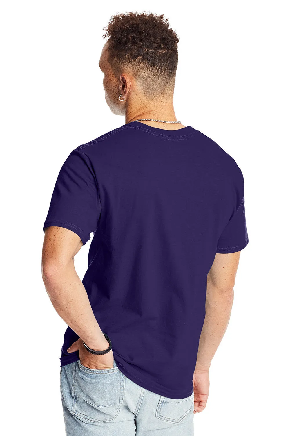 Hanes Mens Beefy-T Short Sleeve Crewneck T-Shirt - Grape Smash Purple