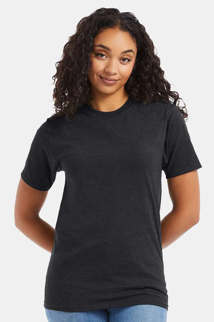 Hanes Mens Beefy-T Short Sleeve Crewneck T-Shirt - Heather Charcoal Grey