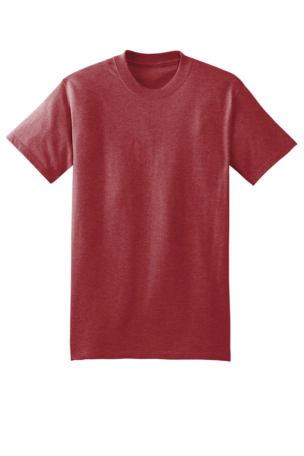 Hanes Mens Beefy-T Short Sleeve Crewneck T-Shirt - Heather Red