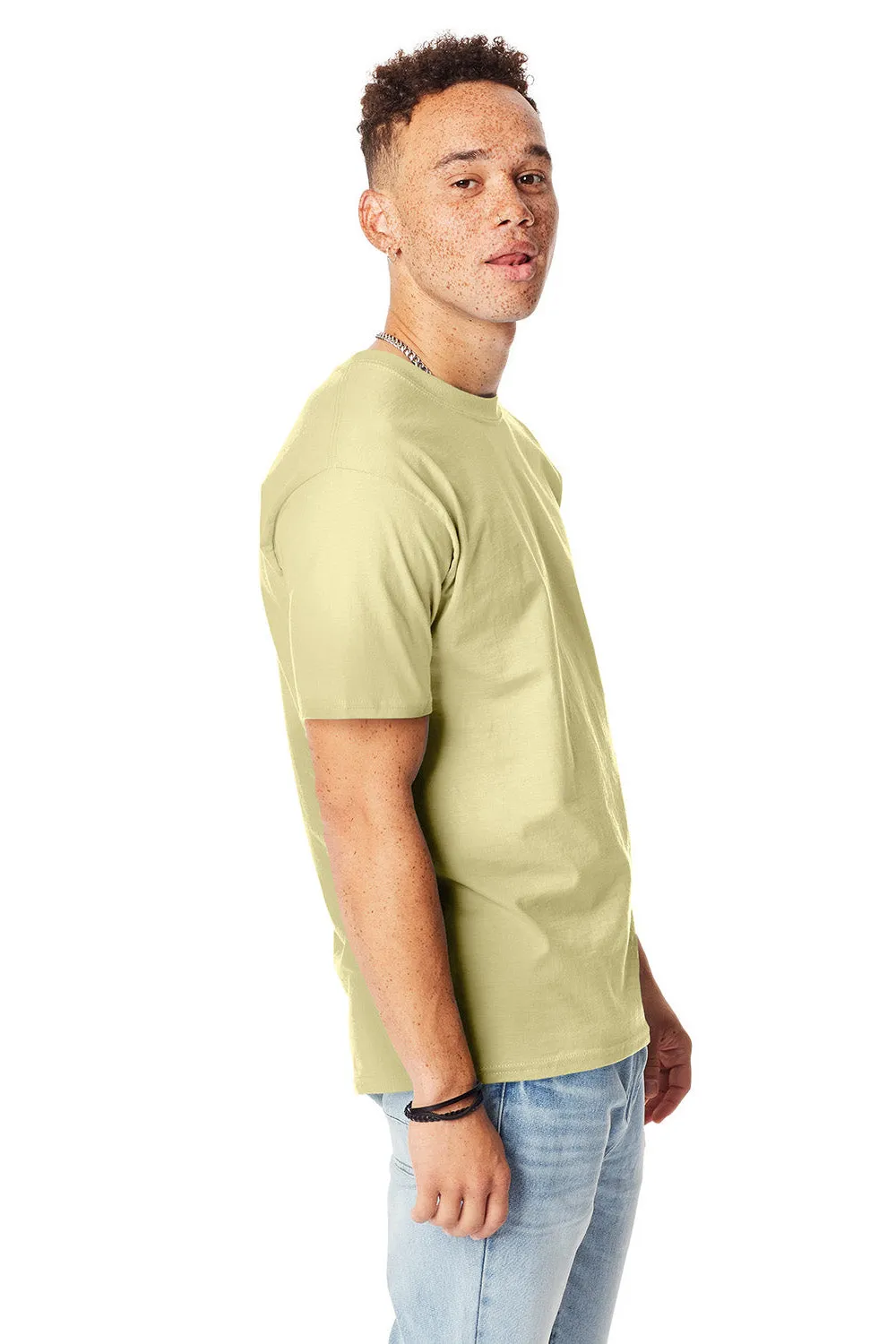 Hanes Mens Beefy-T Short Sleeve Crewneck T-Shirt - Lemon Meringue Yellow