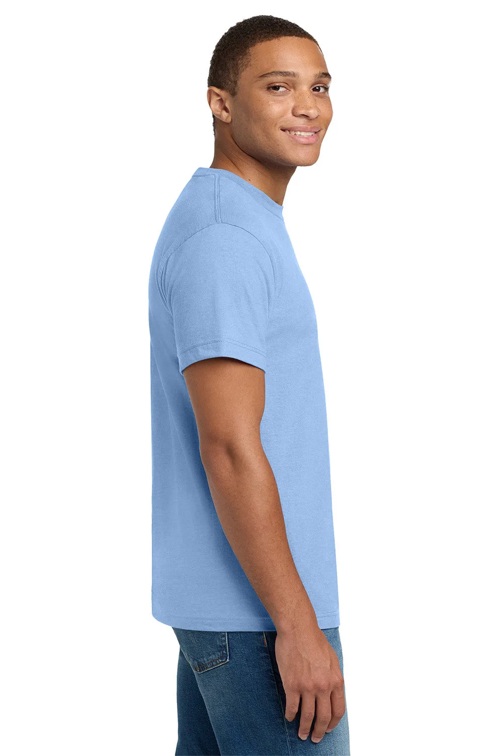 Hanes Mens Beefy-T Short Sleeve Crewneck T-Shirt - Light Blue