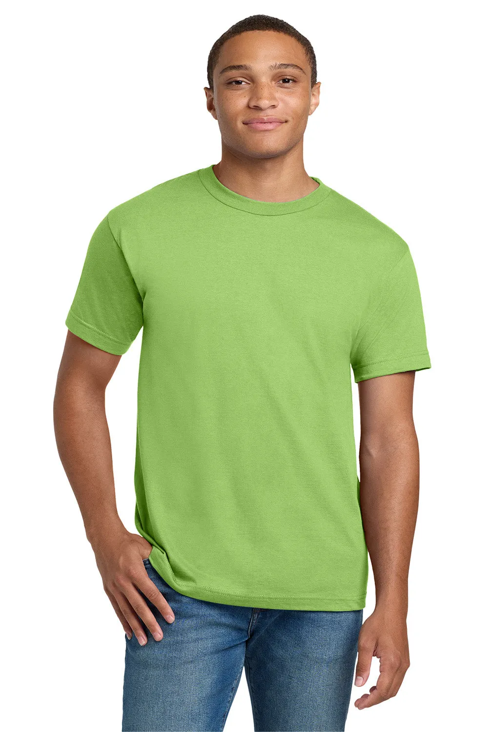 Hanes Mens Beefy-T Short Sleeve Crewneck T-Shirt - Lime Green