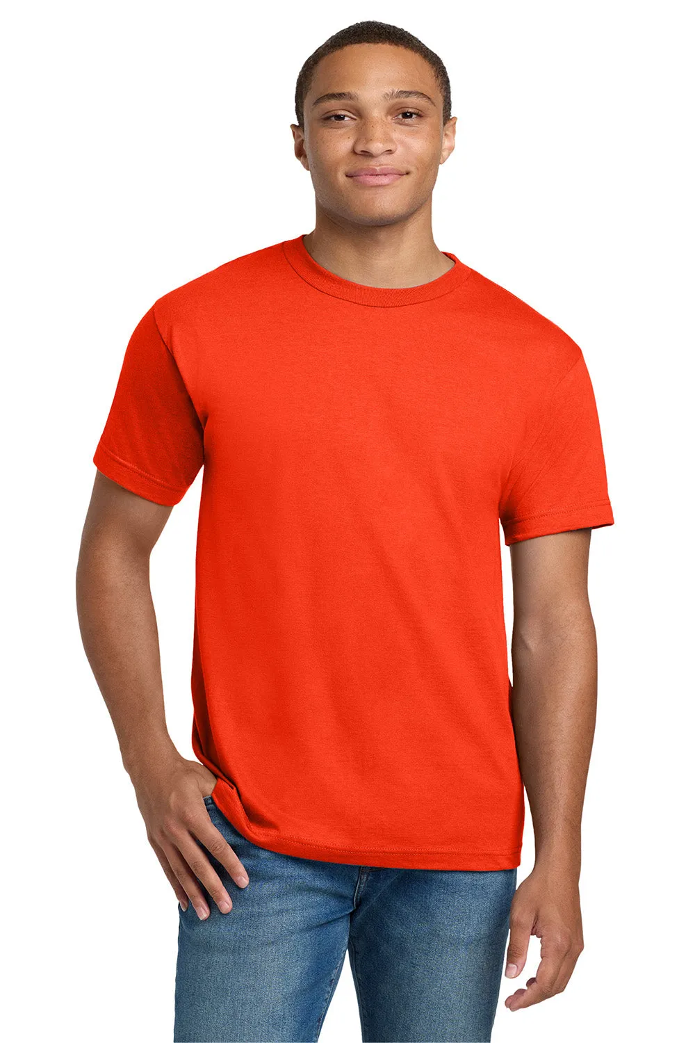 Hanes Mens Beefy-T Short Sleeve Crewneck T-Shirt - Orange