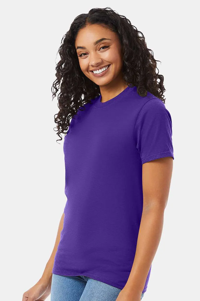 Hanes Mens Beefy-T Short Sleeve Crewneck T-Shirt - Purple