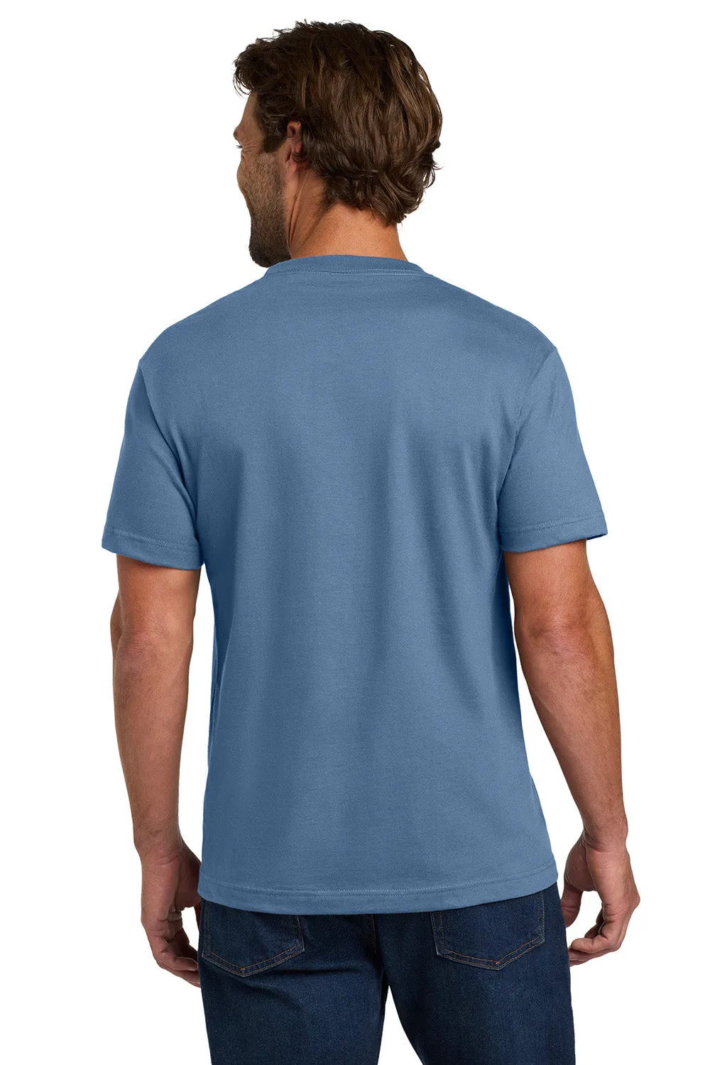 Hanes Mens Beefy-T Short Sleeve Crewneck T-Shirt w/ Pocket - Denim Blue