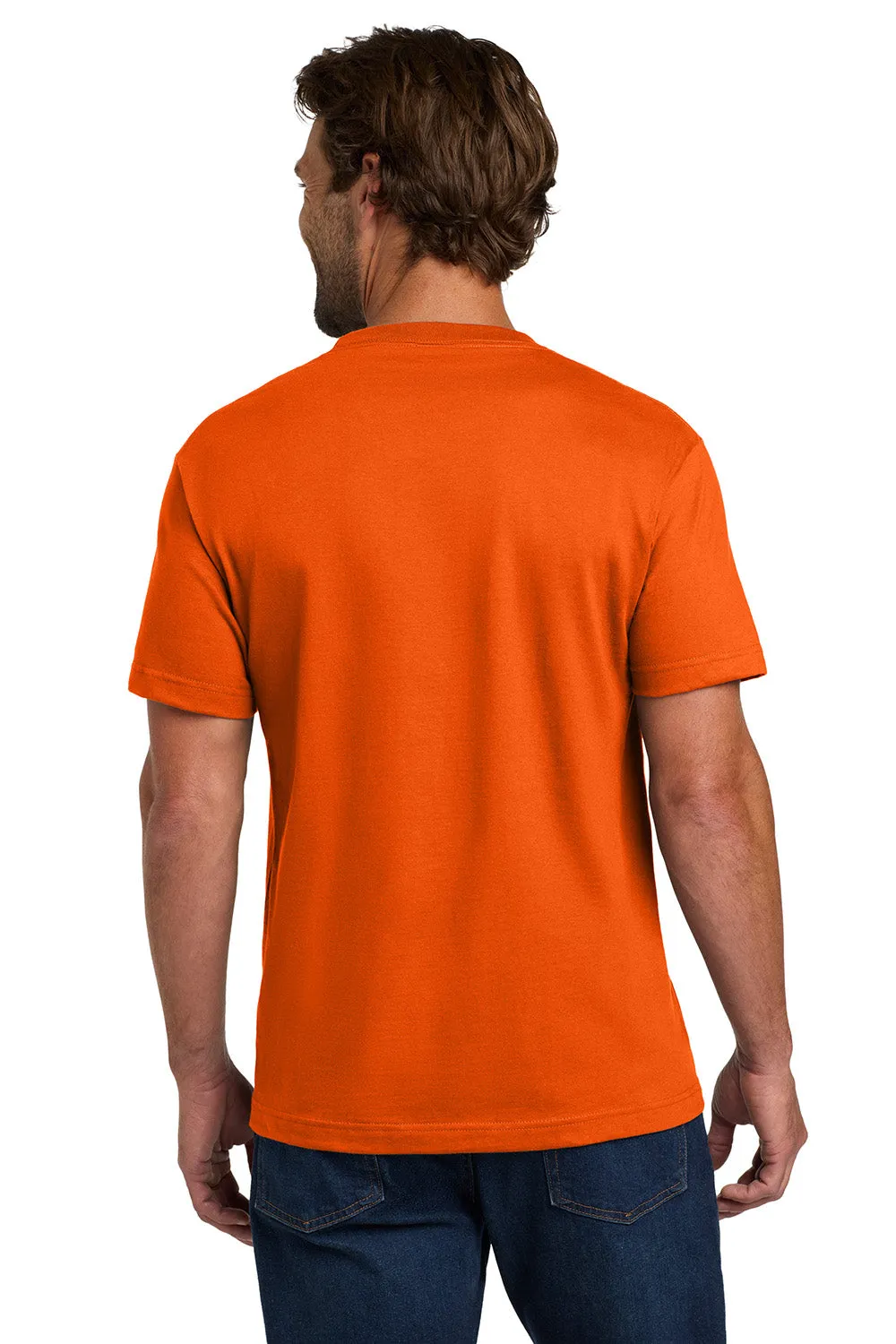 Hanes Mens Beefy-T Short Sleeve Crewneck T-Shirt w/ Pocket - Orange