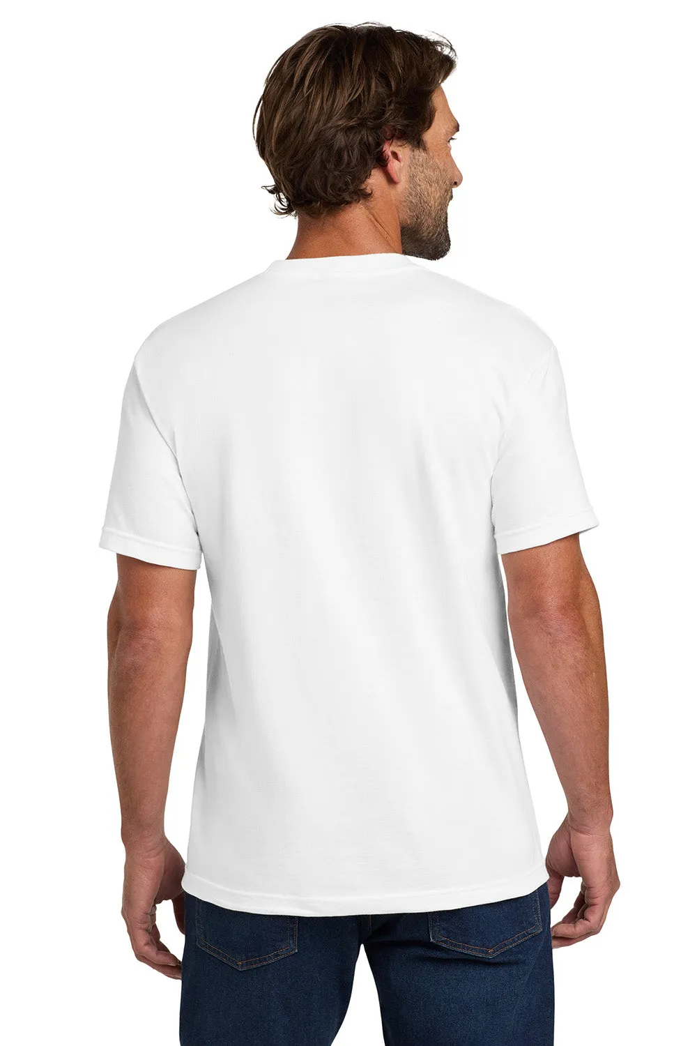 Hanes Mens Beefy-T Short Sleeve Crewneck T-Shirt w/ Pocket - White
