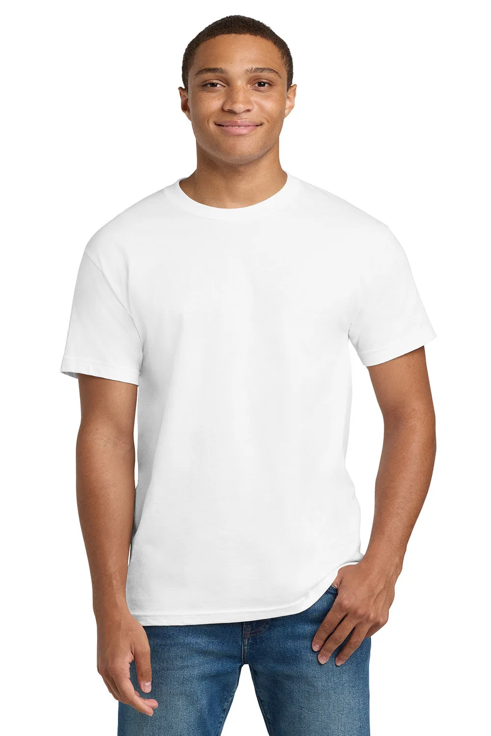 Hanes Mens Beefy-T Short Sleeve Crewneck T-Shirt - White