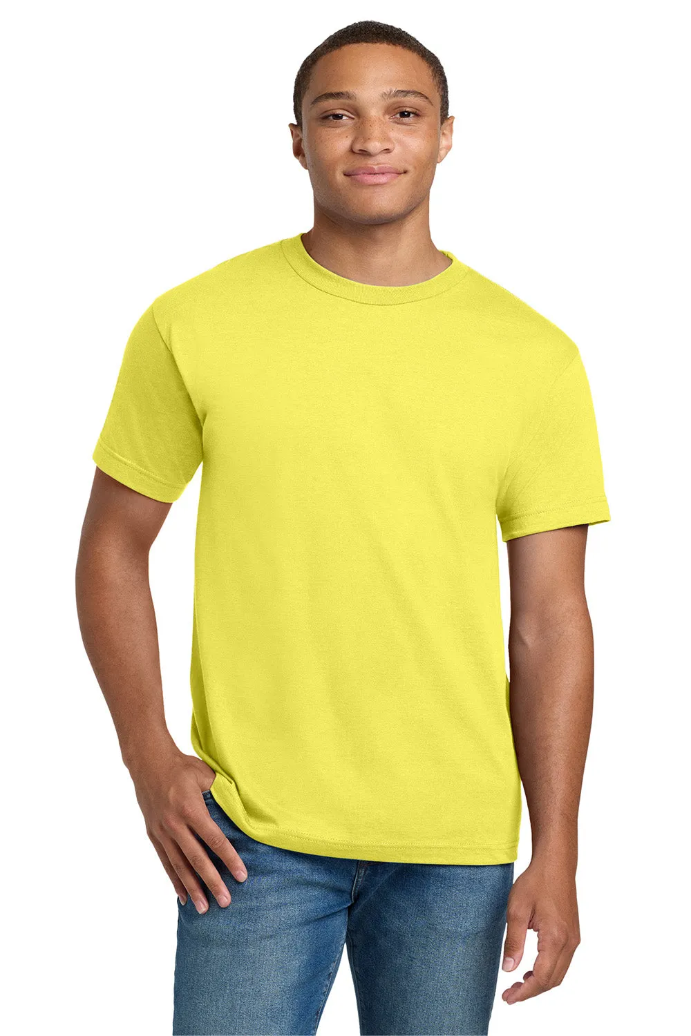 Hanes Mens Beefy-T Short Sleeve Crewneck T-Shirt - Yellow
