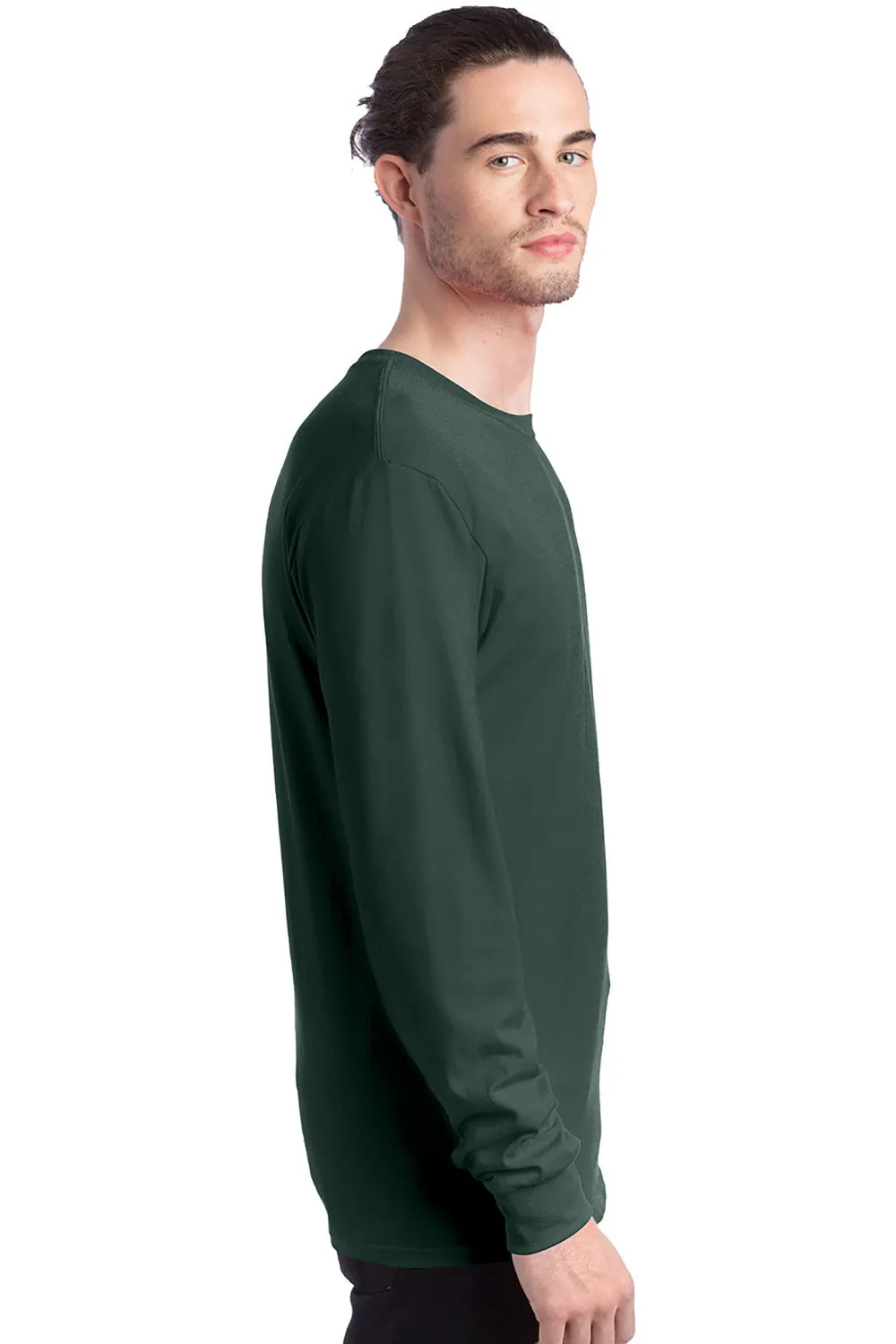 Hanes Mens ComfortSoft Long Sleeve Crewneck T-Shirt - Athletic Dark Green