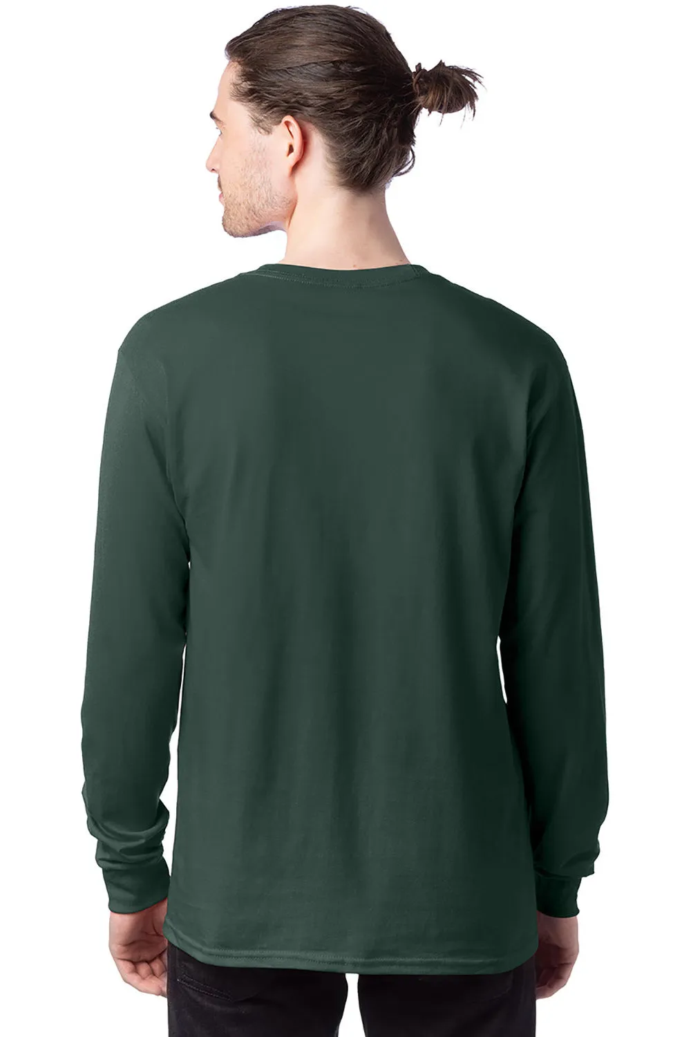 Hanes Mens ComfortSoft Long Sleeve Crewneck T-Shirt - Athletic Dark Green
