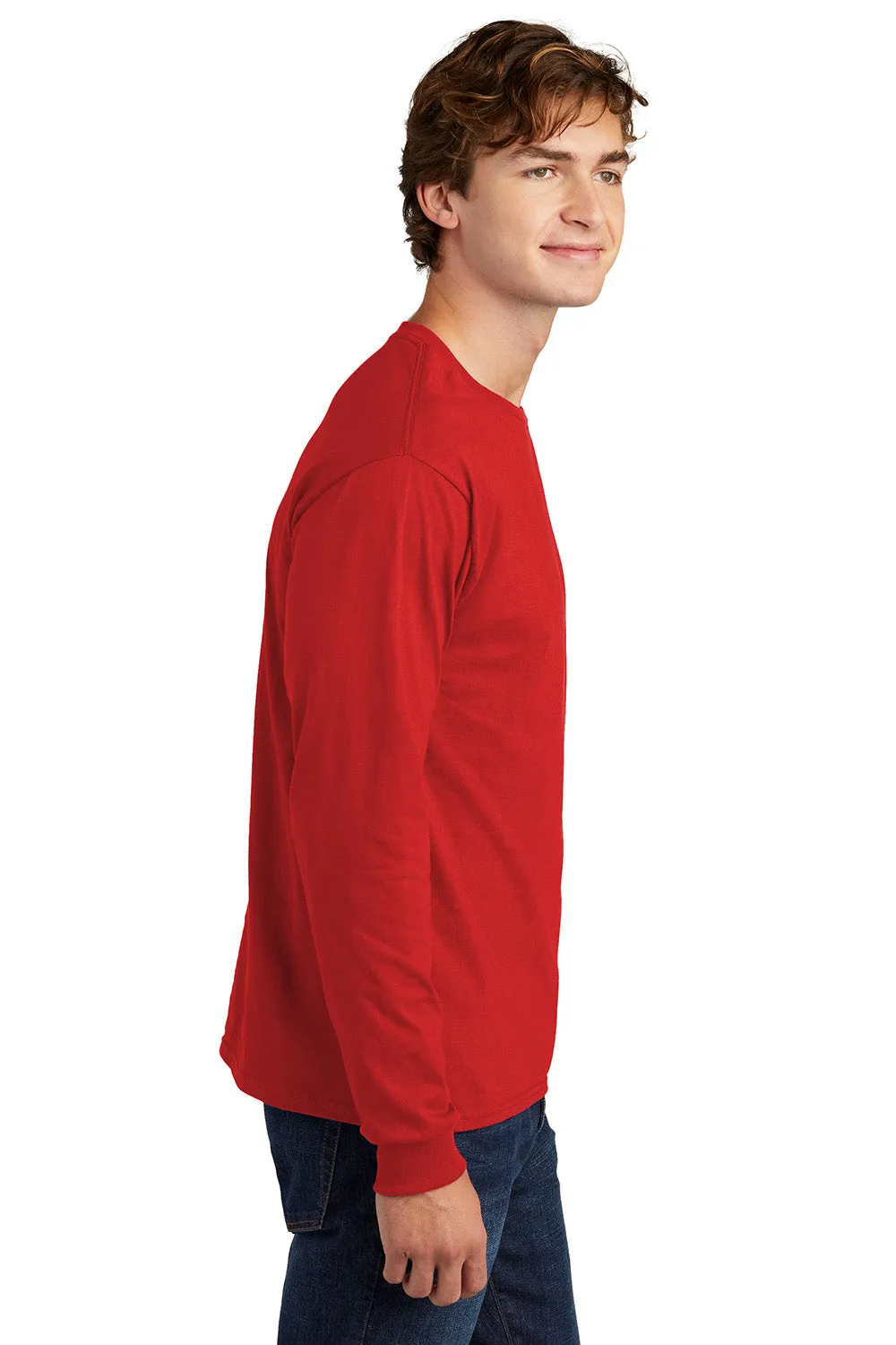 Hanes Mens ComfortSoft Long Sleeve Crewneck T-Shirt - Athletic Red