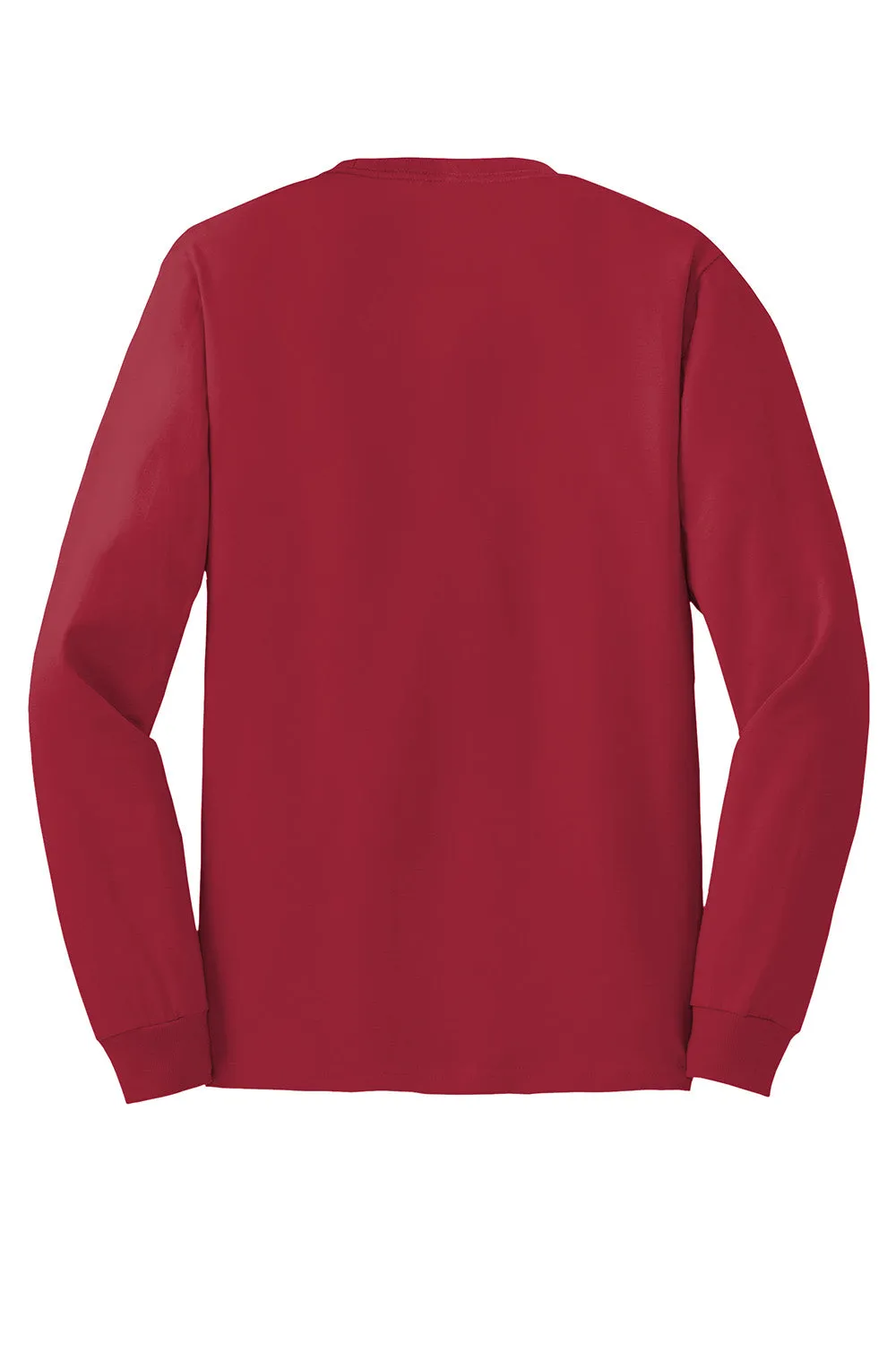 Hanes Mens ComfortSoft Long Sleeve Crewneck T-Shirt - Deep Red