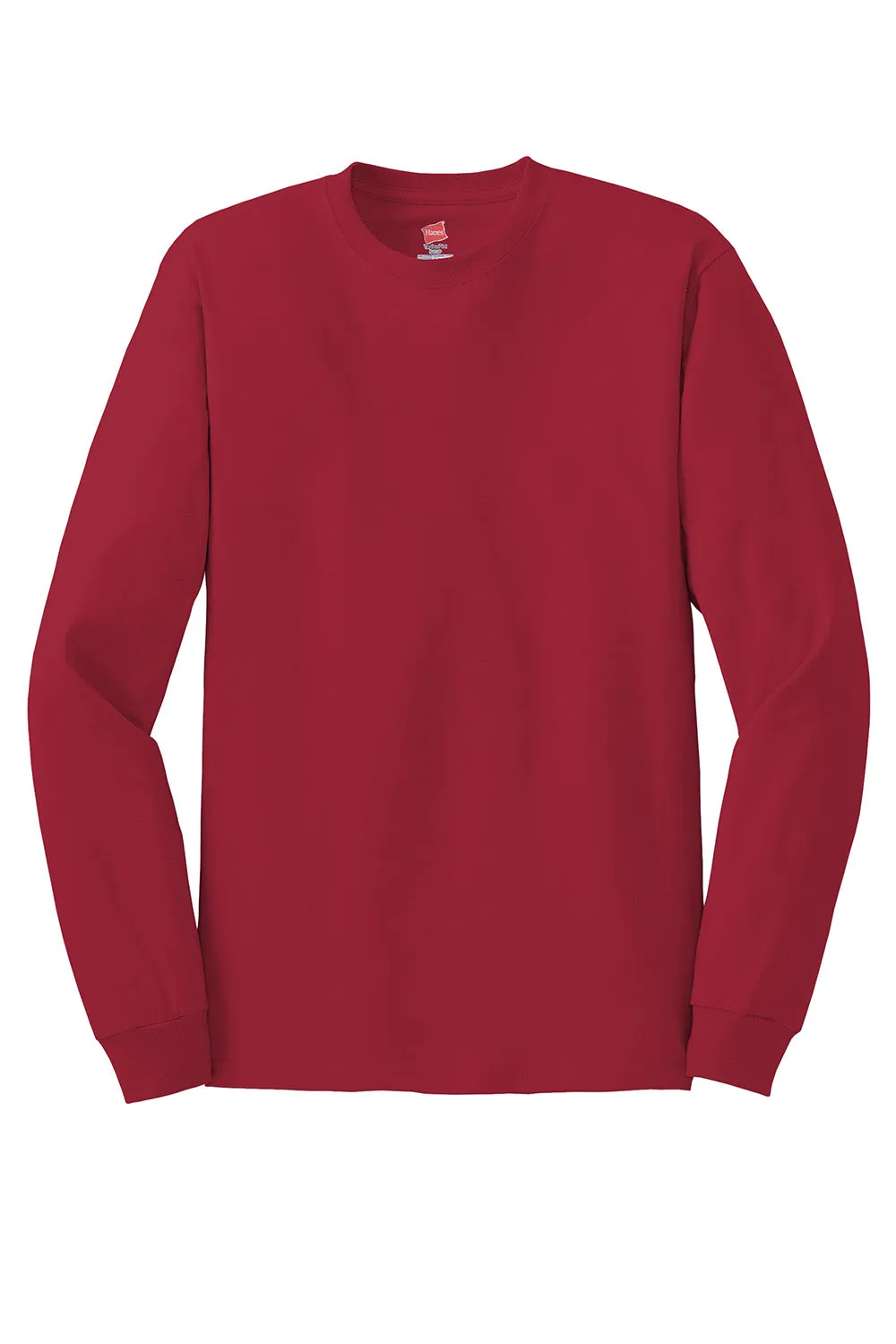Hanes Mens ComfortSoft Long Sleeve Crewneck T-Shirt - Deep Red