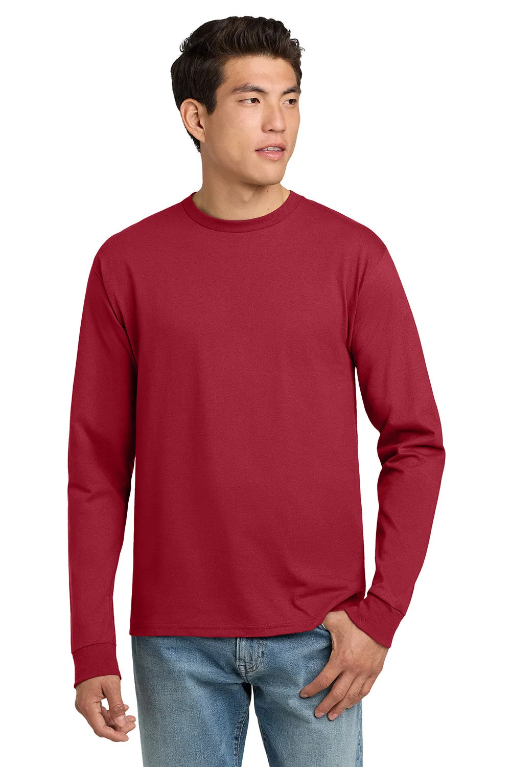 Hanes Mens ComfortSoft Long Sleeve Crewneck T-Shirt - Deep Red