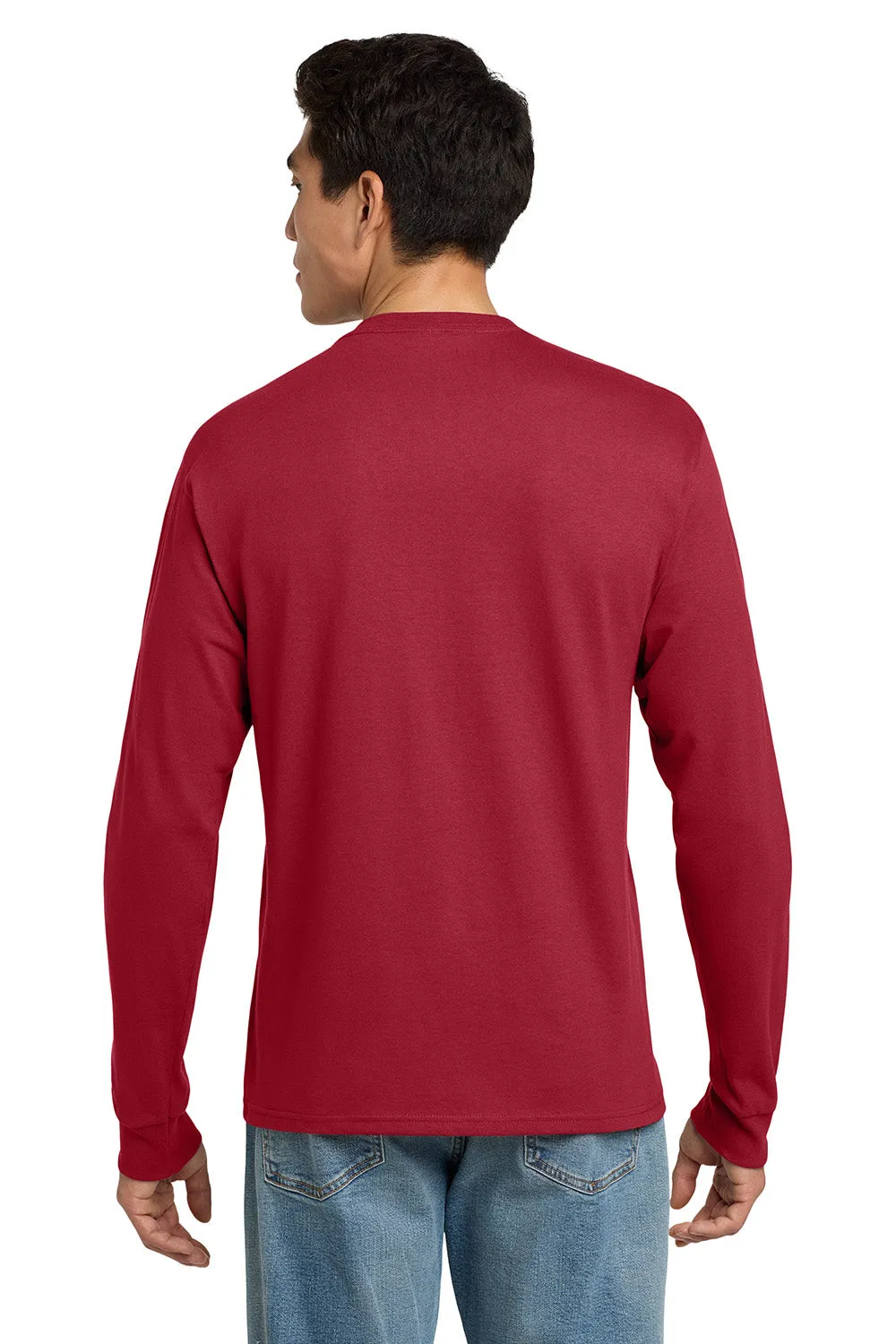 Hanes Mens ComfortSoft Long Sleeve Crewneck T-Shirt - Deep Red